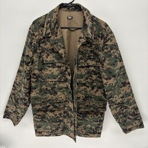 Vintage Levis Digital Camo Corduroy Chore Jacket Hidden Button Rare Y2K Men L